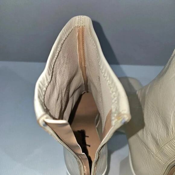 NEW Free People Double Stack Platform Boot Women EU 39.5 Bone Ivory Leather Heel - Picture 9 of 14